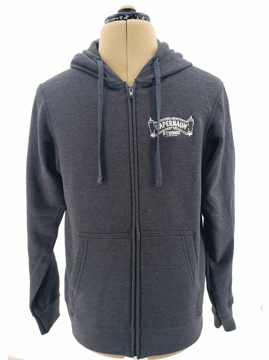 Capernaum Studios Embroidered Zipper Hoodie Grey